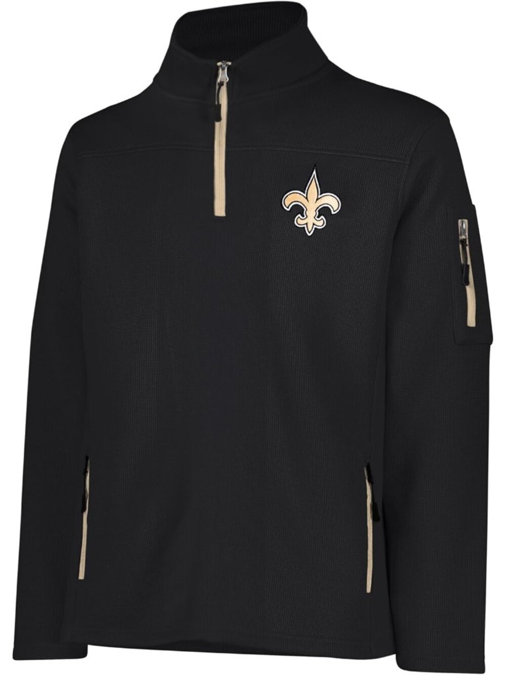 Men's NFL Official Super Soft Quarter-Zip Sweatshirt with Zipper Pockets - Picture 2 of 6